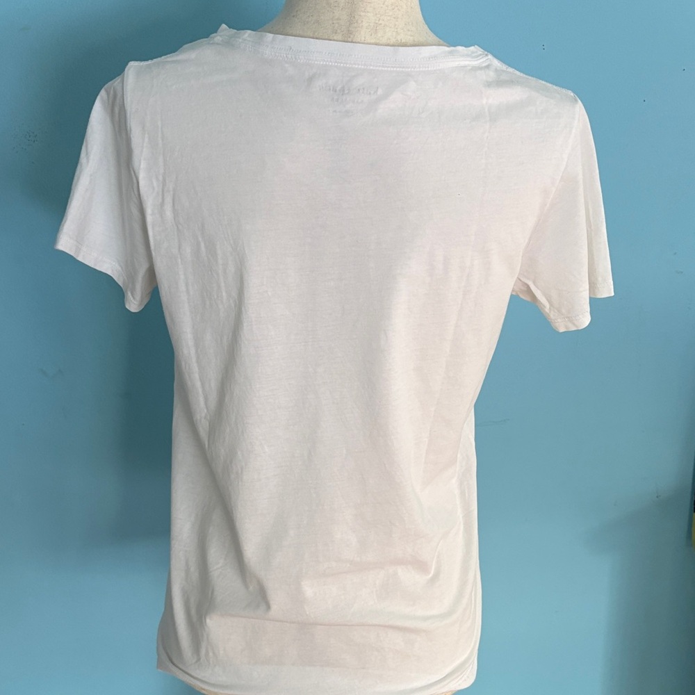 Kate Spade Gold and White Cheers Tee - Picture 3 of 3